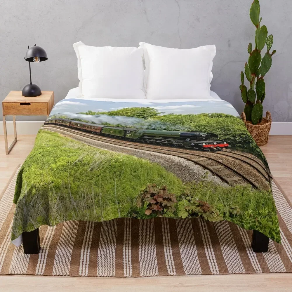

A3 Class 60103 Flying Scotsman Steam Locomotive Throw Blanket Soft Warm Blanket Gift for Men Women Adults