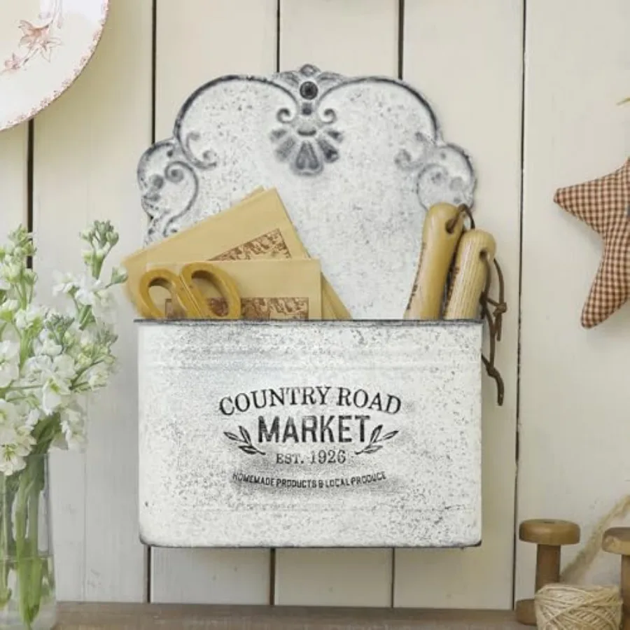 

Hanging Storage Baskets Metal Wall Baskets for Mail Files Books and Accessories Wall-Mounted Organizer for Entryway Kitchen Off