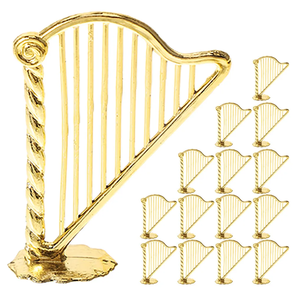 30Pcs Harp Shaped Christmas Ornament Mini Musical Instrument Decor for Tree Wall Home Holiday Party Decoration Set
