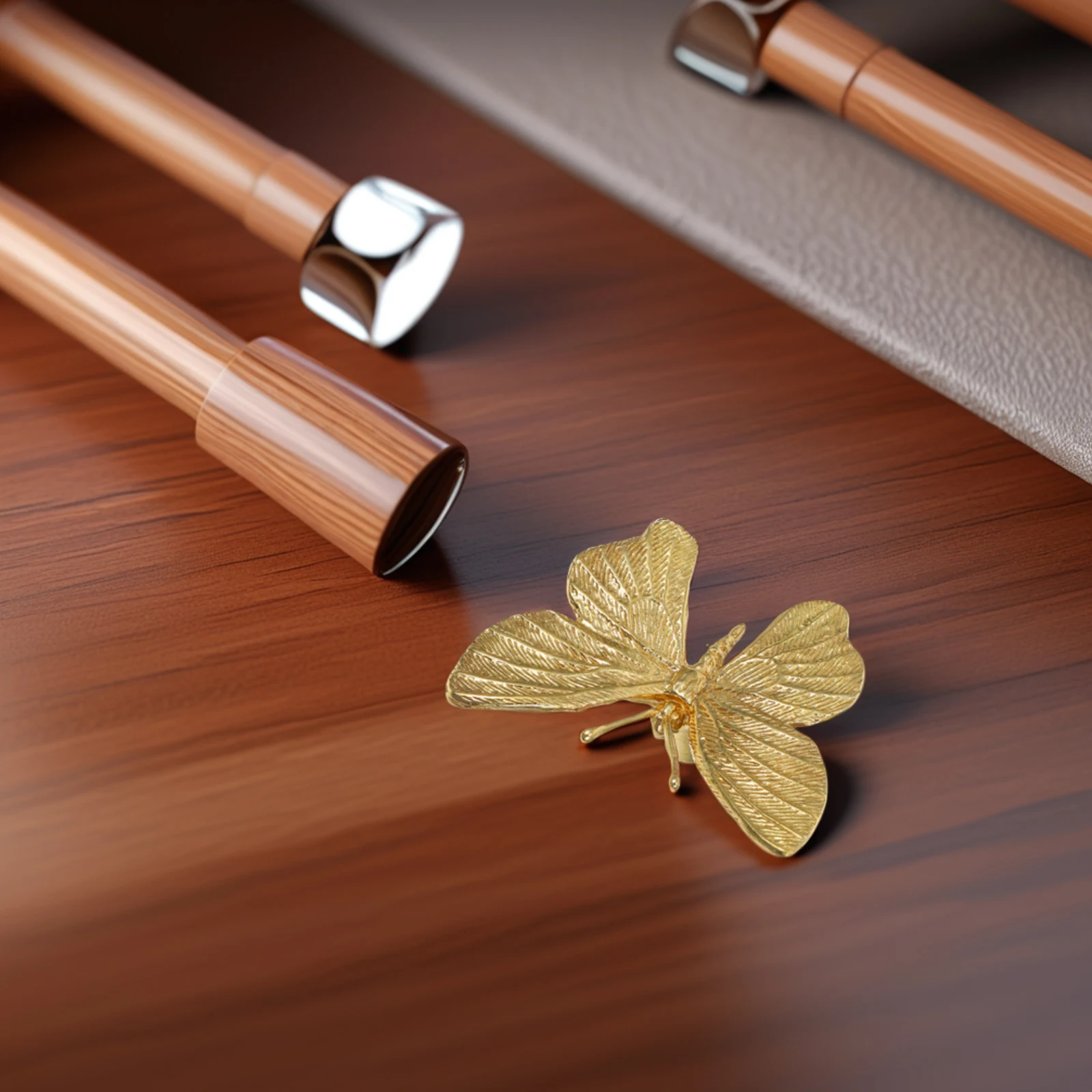 

Decorative Brass Drawer Pulls Butterfly Shape Cabinet Handles for Dressers Nightstands Bookshelves Wardrobes Home Interior