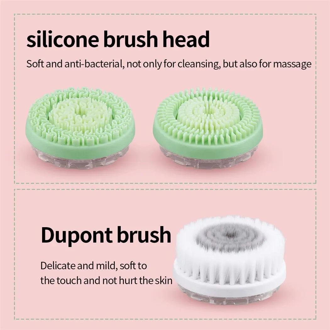 CkeyiN Silicone 3 in 1 Electric Ultrasonic Facial Cleaner Acne Pore Blackhead Deep Cleansing Brush Beauty Skin Care Tools