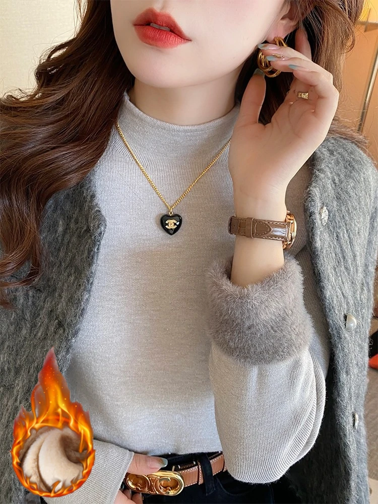 2025 koreanischen Stil Grundlegende Vielseitige Tops frauen Gestrickte Verdickt Pullover Neue Herbst Winter Feste Warme Pullover