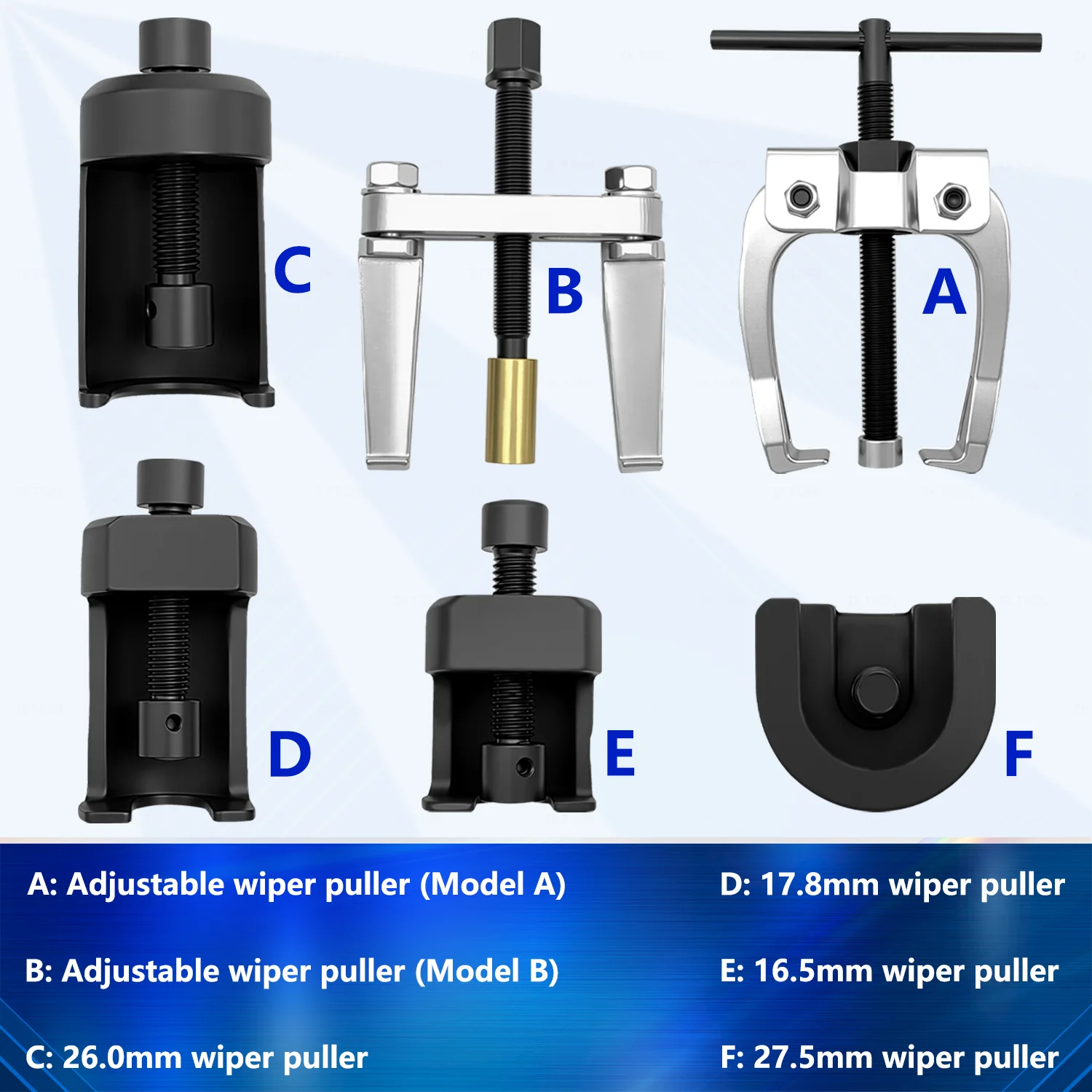 6PCS Adjustable Windshield Wiper Arm Puller Set Battery Terminal Bearing Removal Tool Kit Compatible with BMW VW Audi Ford Honda view 2