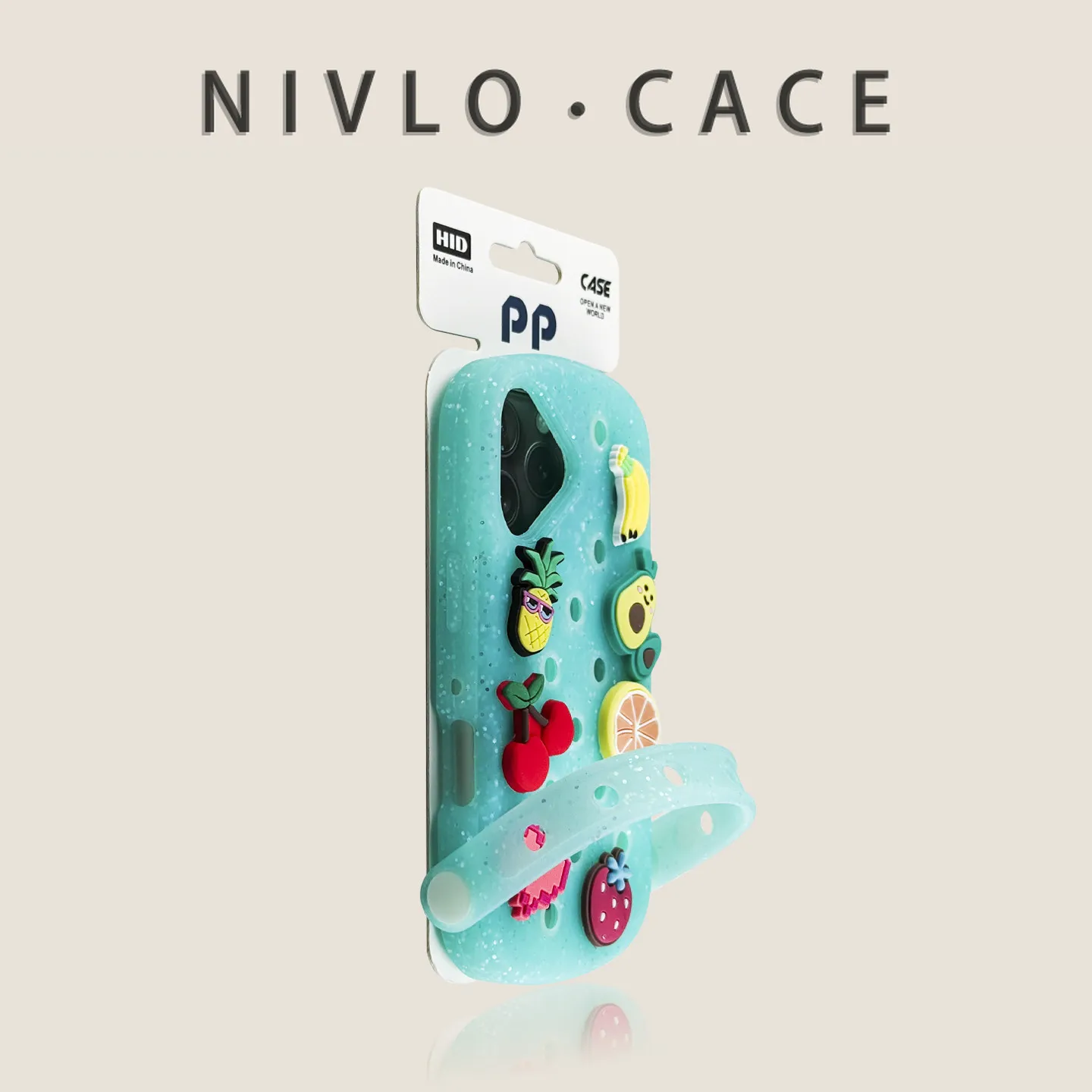 Capa Transparente Verde Croc Clog Criativa para iPhone 16 Pro Max, Nova Capa de Silicone Premium com Charme de Boneca, Compatível com iPhone 15, 14, 13