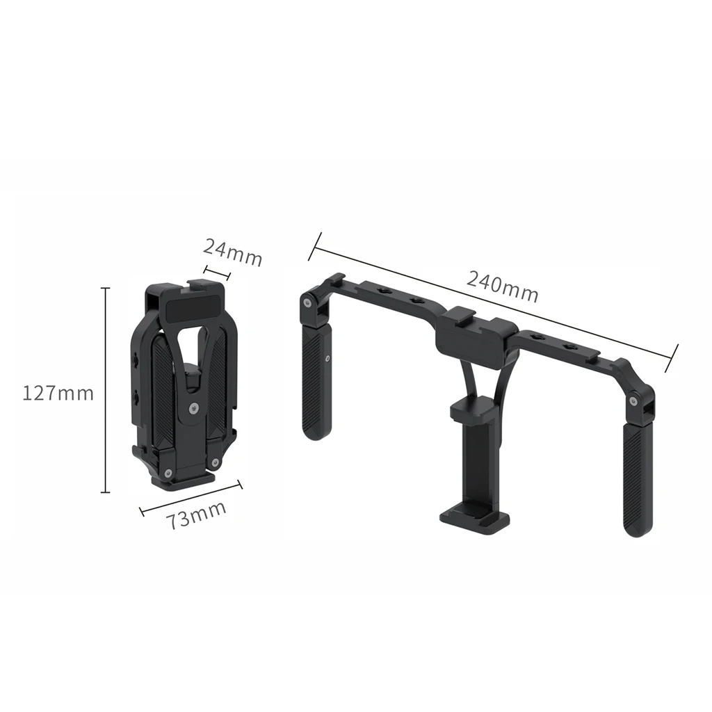 Foldable Handle Tray Mobile Phone Handheld Grip Stabilizer Bracket  for iPhone Huawei Xiaomi Phone Clip Holder Vlog Photography