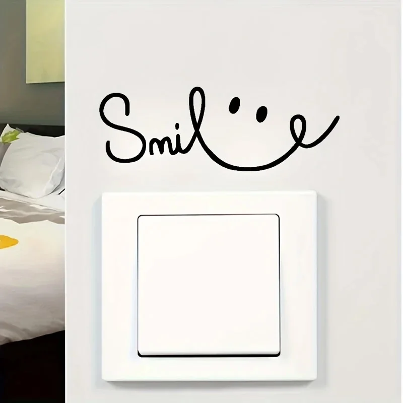 ملصق فينيل Smile - ملصق مقاوم للماء مقاس 12 × 4 سم للسيارة والكمبيوتر المحمول والنافذة والأكواب #2