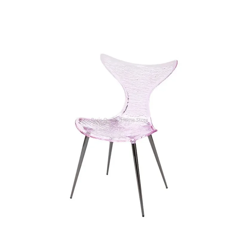 Acrílico Home Leisure Dining Chair, Cadeira do encosto, Sereia Cadeiras, Vestir Maquiagem, Café, Fishtail, Designer nórdico