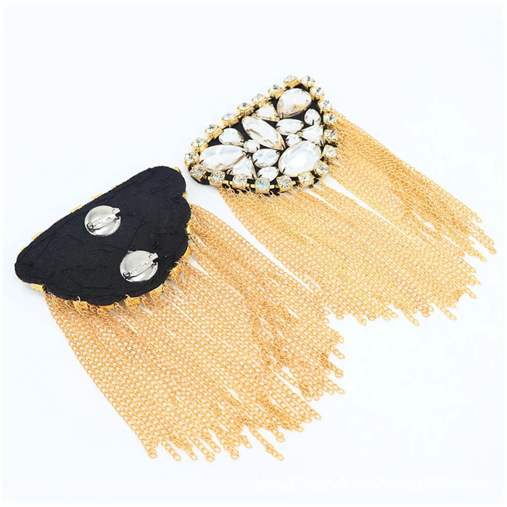 

1pc Metal Rhinestone Brooch Creative Tassel Design Multi Purpose Shoulder Badge Alloy Clothes Accessories For Suitcase Apparel