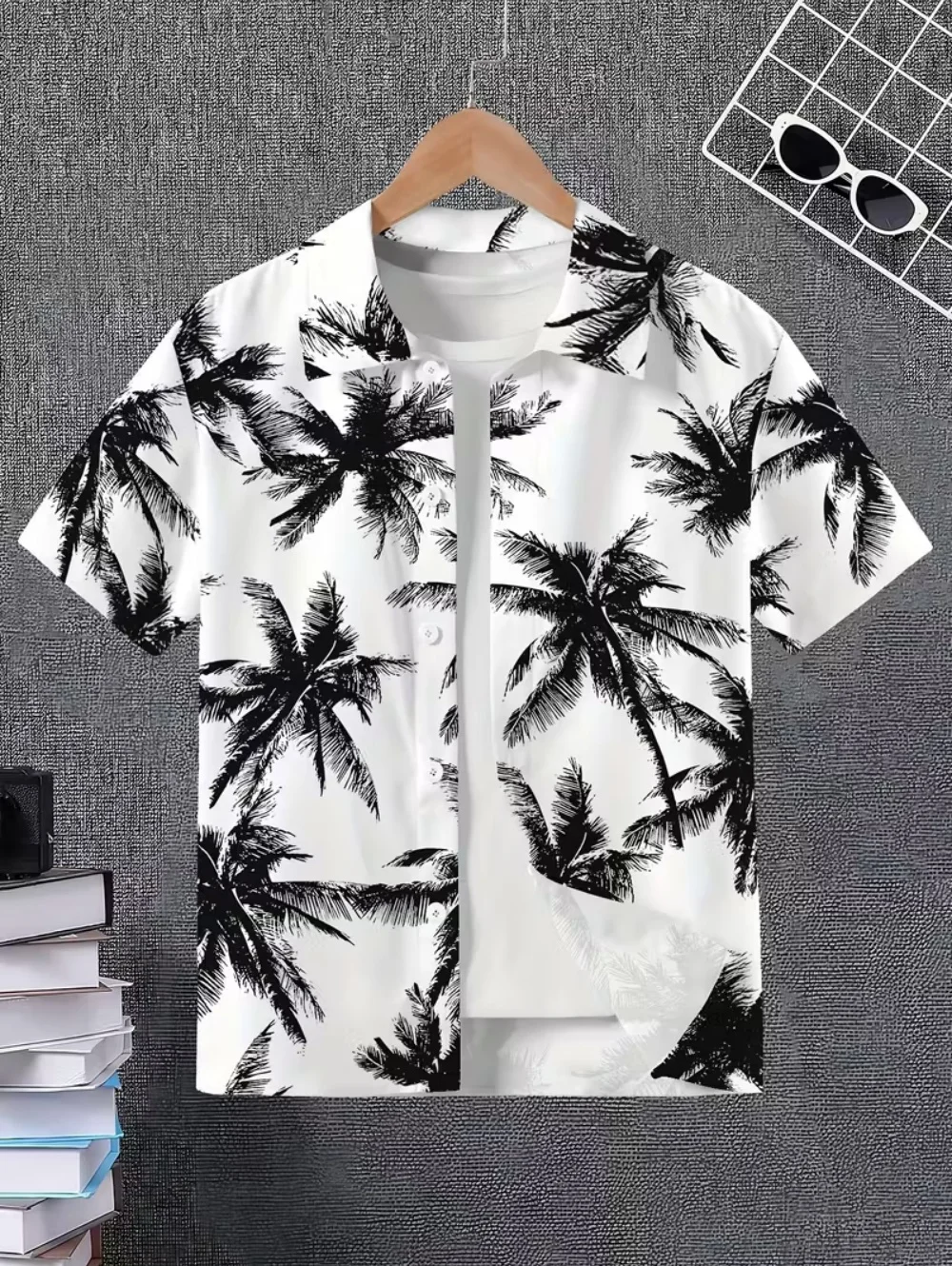 Children's Clothing Hawaiian Shirts for Children Leaf Print Casual Beach Fashion Shirt Outdoor Clothes for Children Short Sleeve