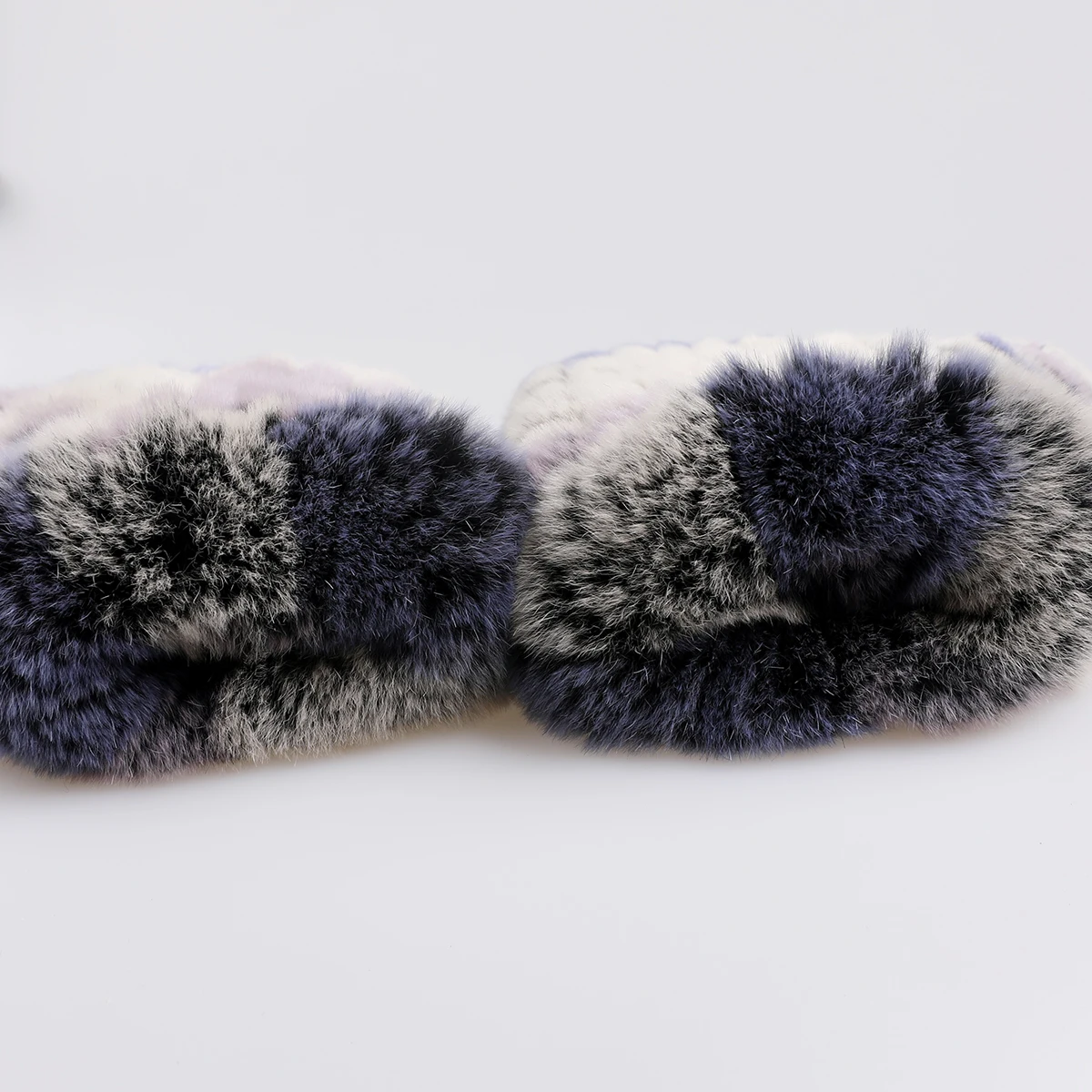 Luxury Women's Genuine Rex Rabbit Fur Knitted Mittens Soft Winter Cold Weather Gloves