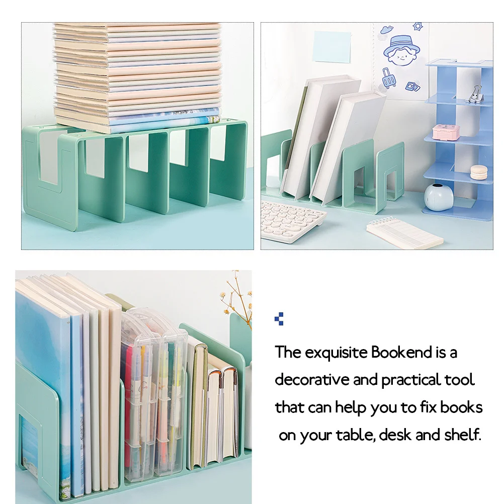 Decorative Bookend Multi-Function Delicate Book Holder Office Desktop File Organizer Magazine Divider Bookshelf Accessory