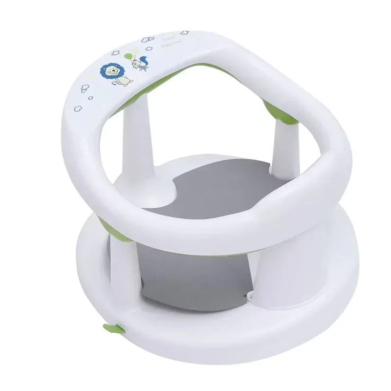 Non-Slip Foldable Baby Bath Seat Cute Shape 360 Degrees Surround Infants Bathtub Seat with Suction Cups for 6-36 Months