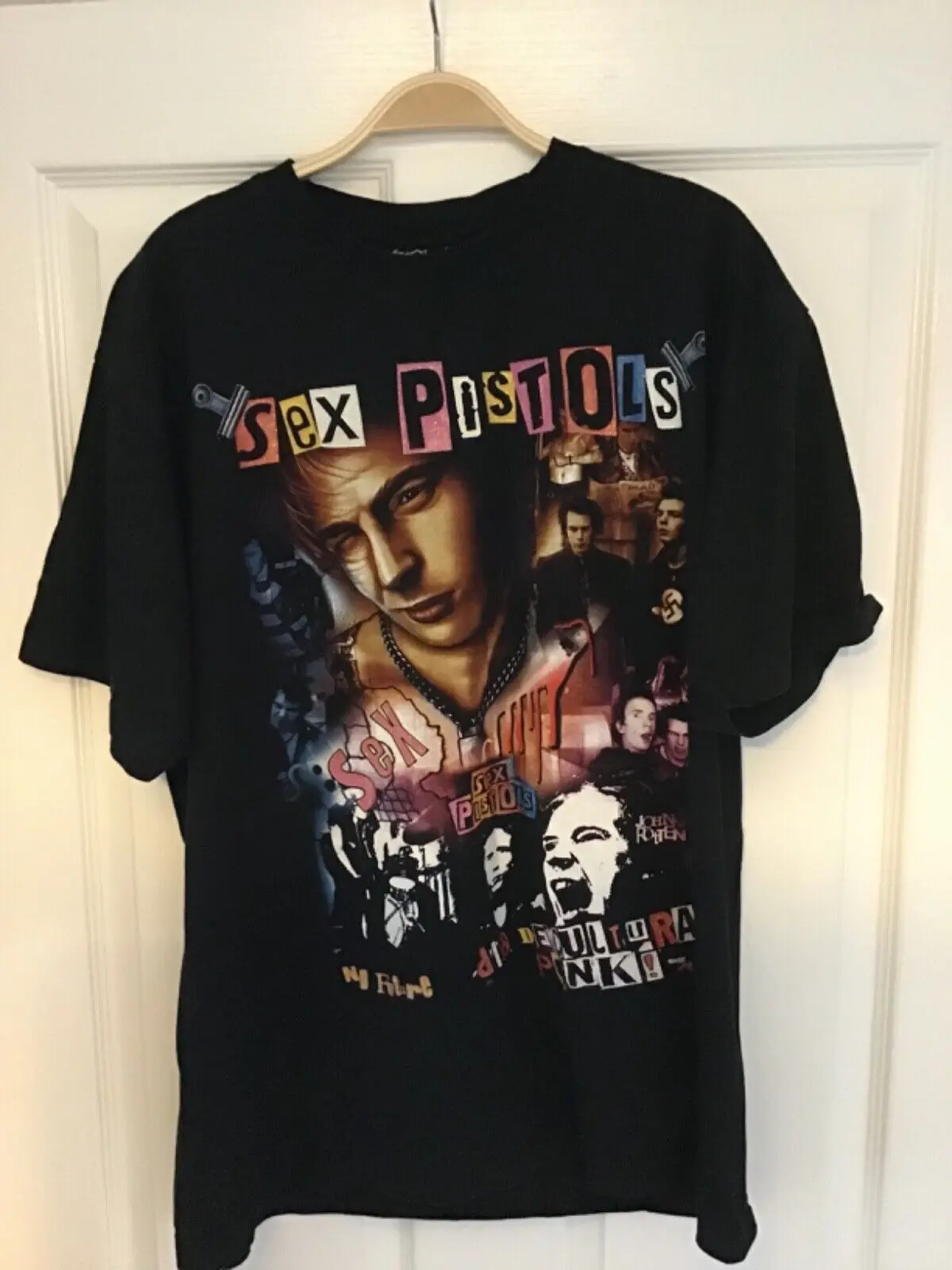 Y2K Sex Pistols Punk T Shirt Black Front Back Detail Xl Sid Vicious