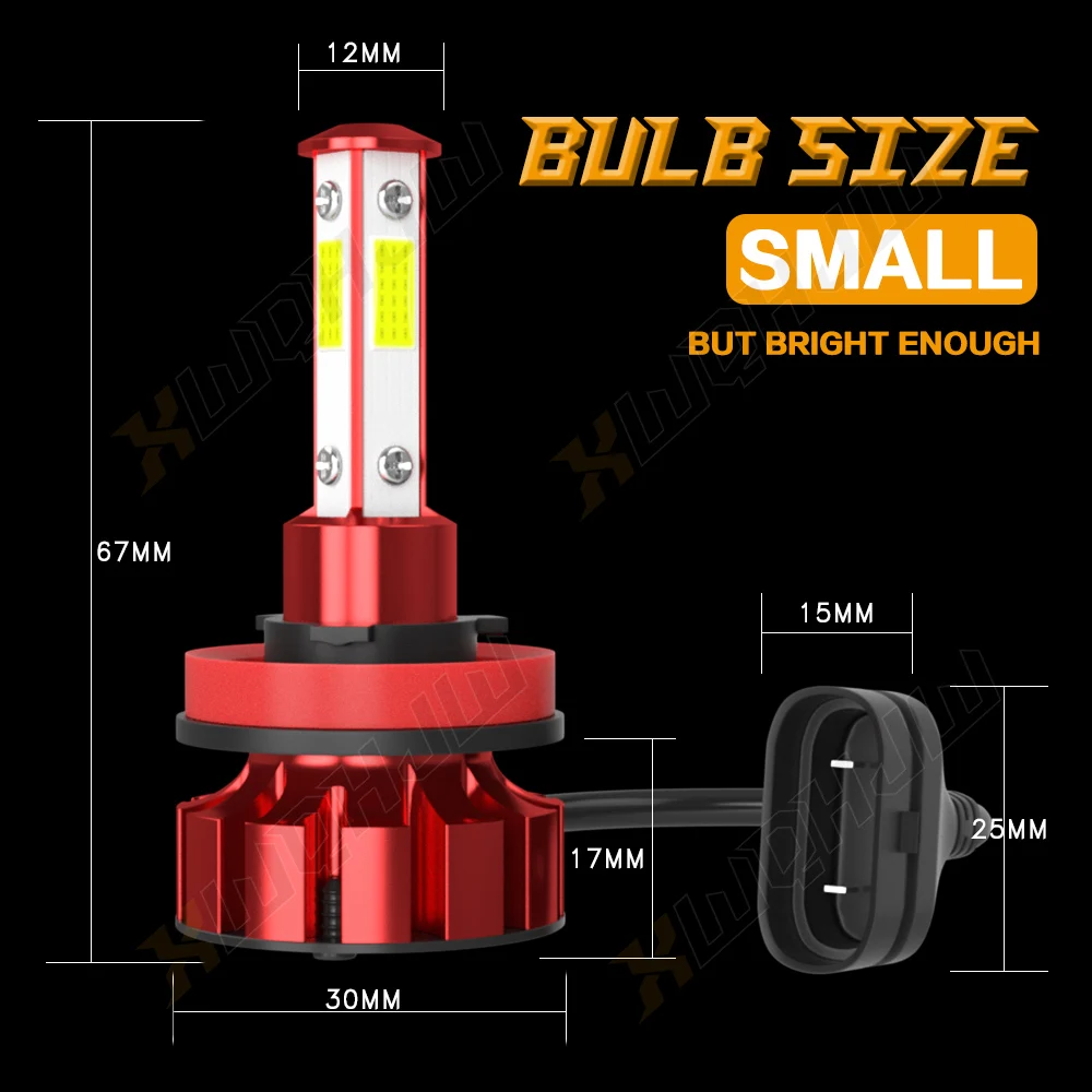 Xwqhjw 2pcs Auto lichter h11 super helle LED-Scheinwerfer Fernlicht Nebels chein werfer Glühbirne weiß minis ize Auto Zubehör