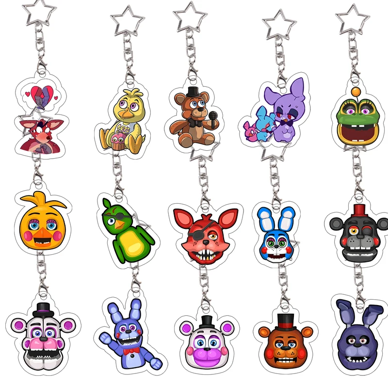 Llavero de acrílico Foxy el Pirata, llavero elegante, accesorios de cosplay de Fazbear, colgante de paquete de loros, Shadow Bonnie, regalo de cumpleaños
