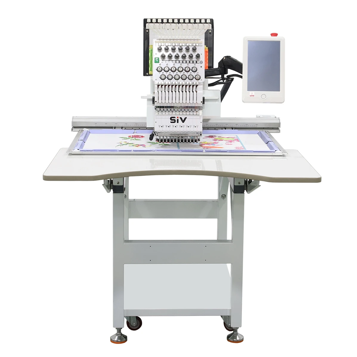 ماكينة تطريز برأس واحد أوتوماتيكية عالية السرعة SIV تطريز تي شيرت مسطح محوسبة للخياطة والتصميم