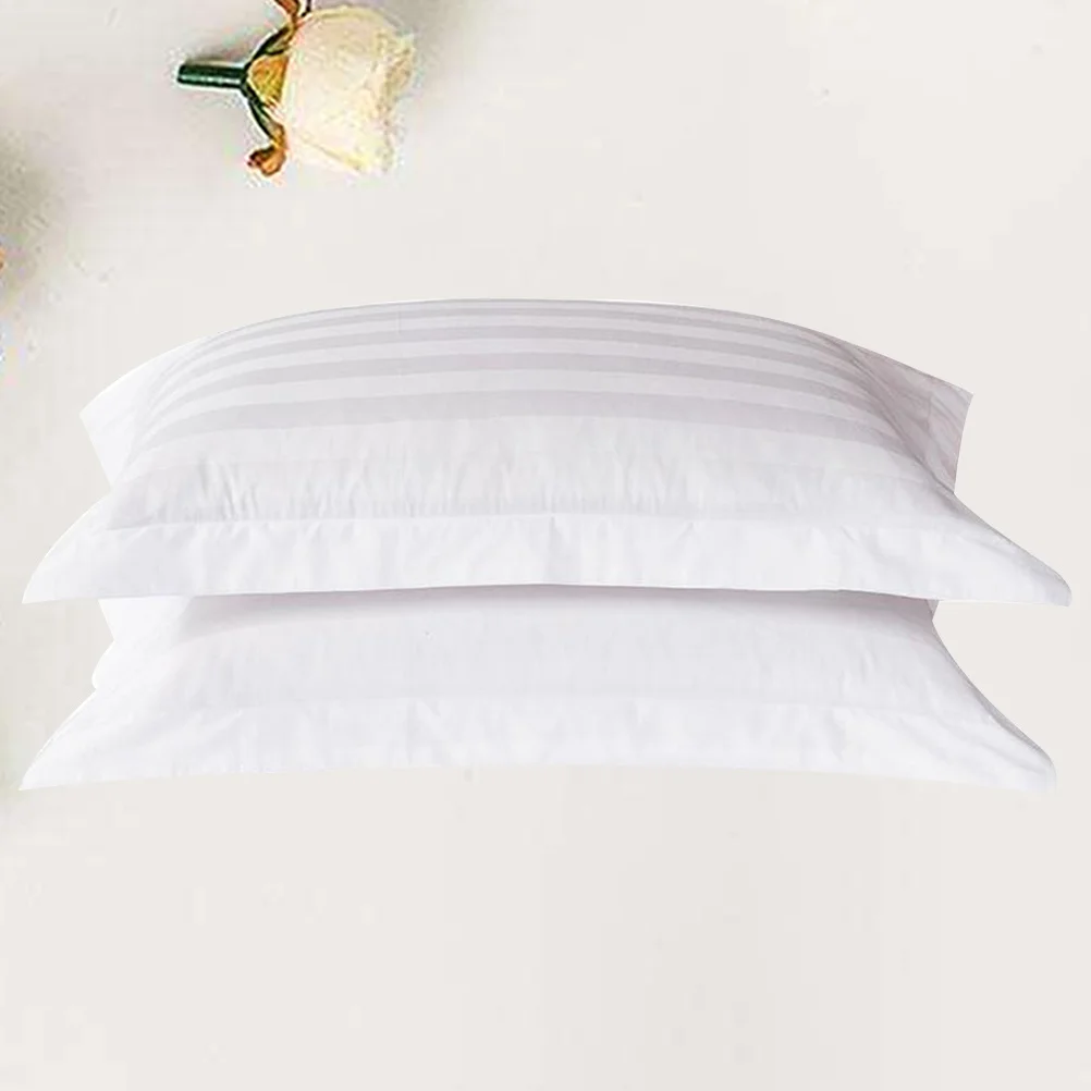 

2Pcs 80x50cm Cotton Pillow Case Imitated Fade Resistant Washable Bedding for Hotel Guesthouse Comfortable Pillow Cover