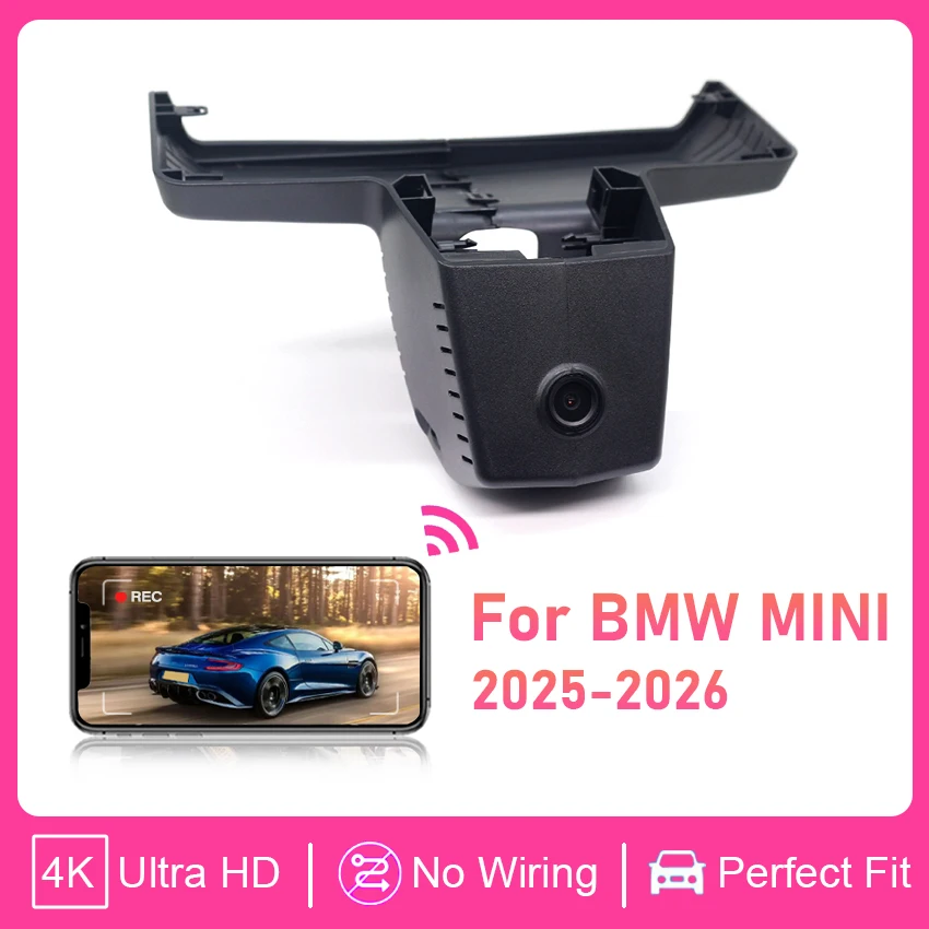 Plug And Play Dash Cam 4K 2160P For BMW MINI COOPER S 2025-2026,OEM DVR with WiFi,Loop Recording,Video Recorder Dashcam for MINI