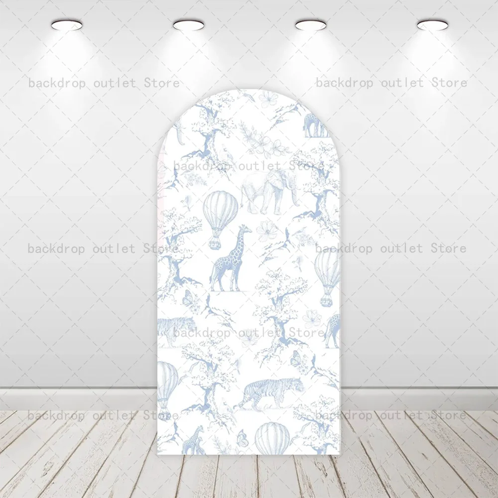 Mehofond Blue Animals Chiara Arch Background Covers Boy Baby Shower Birthday Oh Boy Gender Reveal Party Decor Photo Backdrop