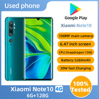 Xiaomi Note 10 4g Smartphone CPU Snapdragon 730G ROM 128GB 6.47-inches Screen 108MP Camera Original Android Used Phone
