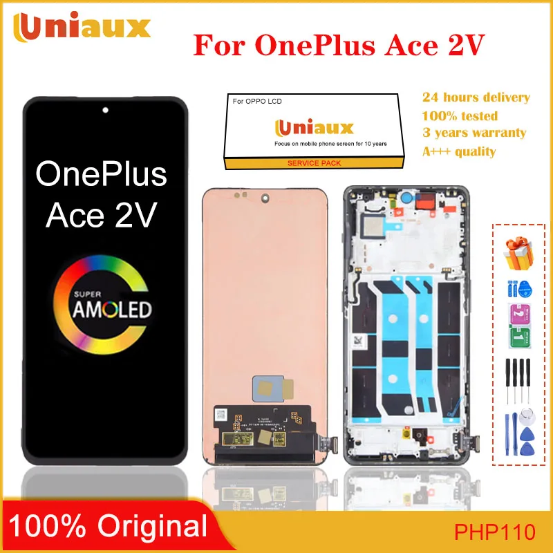 

6.74" Original AMOLED For OnePlus Ace 2V LCD PHP110 Display Touch Screen Digitizer For OnePlus Ace 2V 1+Ace 2V LCD Replacement