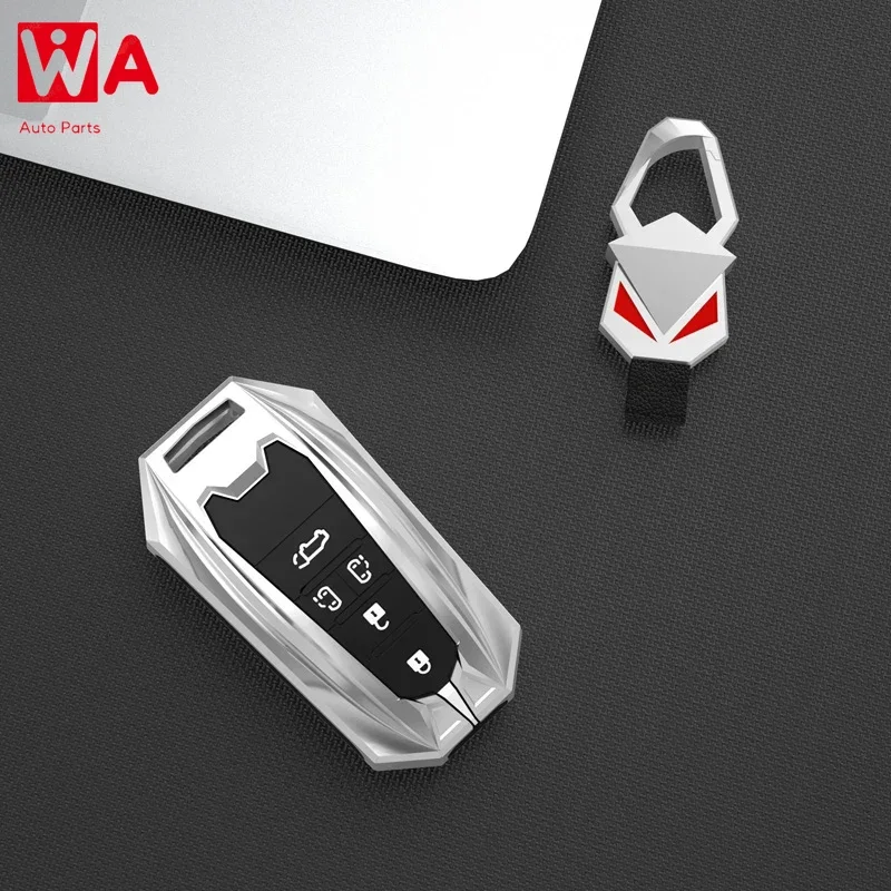 

TPU+Zinc Alloy Car Key Case For TOYOTA Sienna 2021 2022 Hybrid Vehicles Alphard PREVIA Voxy Remote 5 6 Buttons Keychain