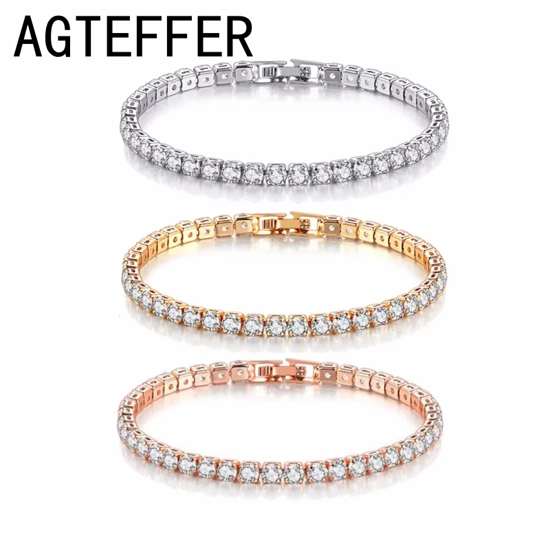 

2/4mm 925 sterling silver Fashion Zirconia Tennis Bracelet for Women Men Crystal Designer Thin Hand Chain Wedding Jewelry Gifts