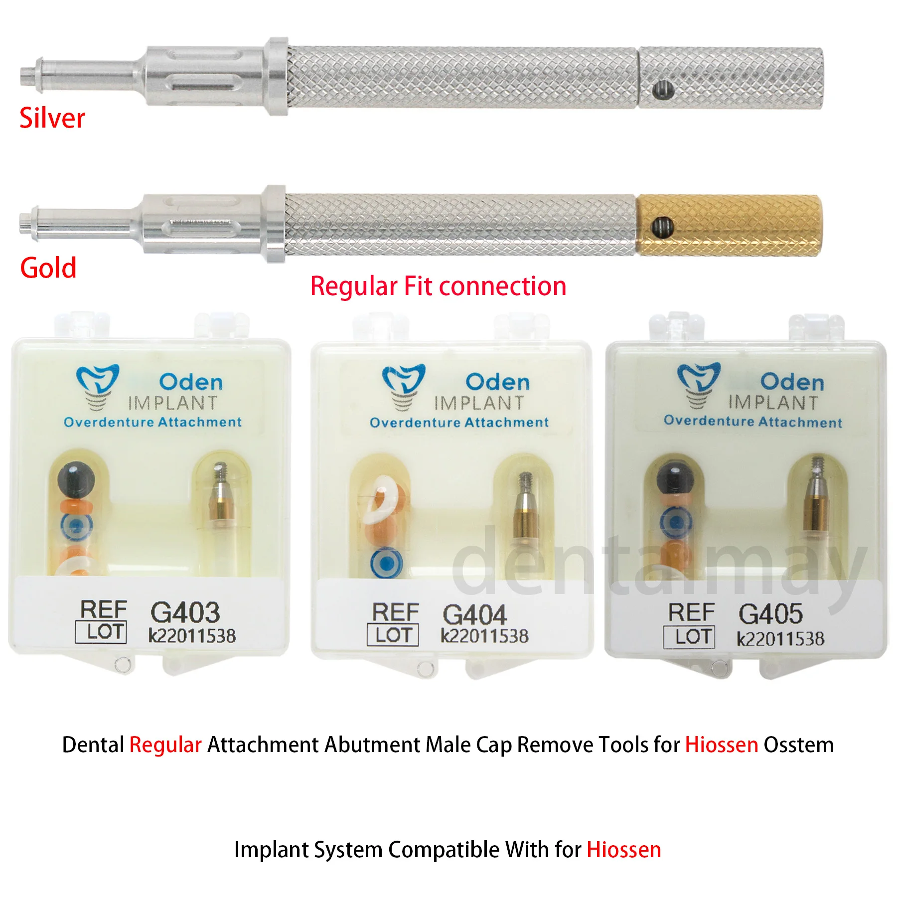 

Dental Implant Locator Core Tools Regular 3/4/5MM Attachment Abutment Male Cap Remove for Hiossen Osstem