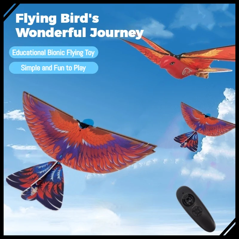 

Бионический пульт дистанционного управления, летающая птица, электрическое хлопающее крыло, радиоуправляемая игрушка 360° ° Прохладный перезаряжаемый умный летный самолет-игрушка