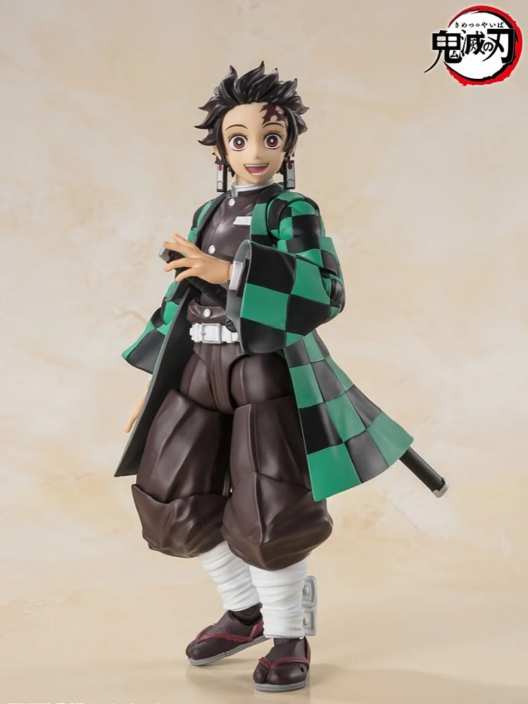 재고 반다이 오리지널 S.H.Figuarts Shf 악마 슬레이 네즈코 카마도 애니메이션 액션 피규어 모델 완제품 장난감, 어린이 선물