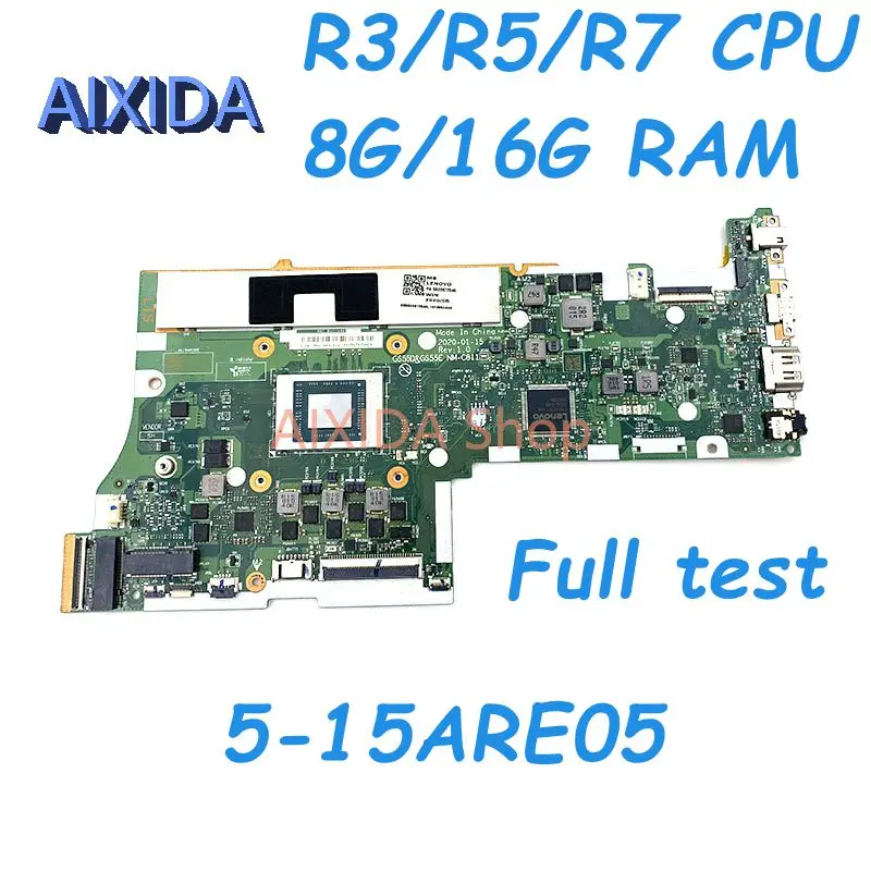 AIXIDA GS55D GS55E NM-C811 MAIN BOARD For Lenovo IdeaPad 5-15ARE05 Laptop MotherBoard With R3/R5/R7 CPU 8G/16G RAM Full test