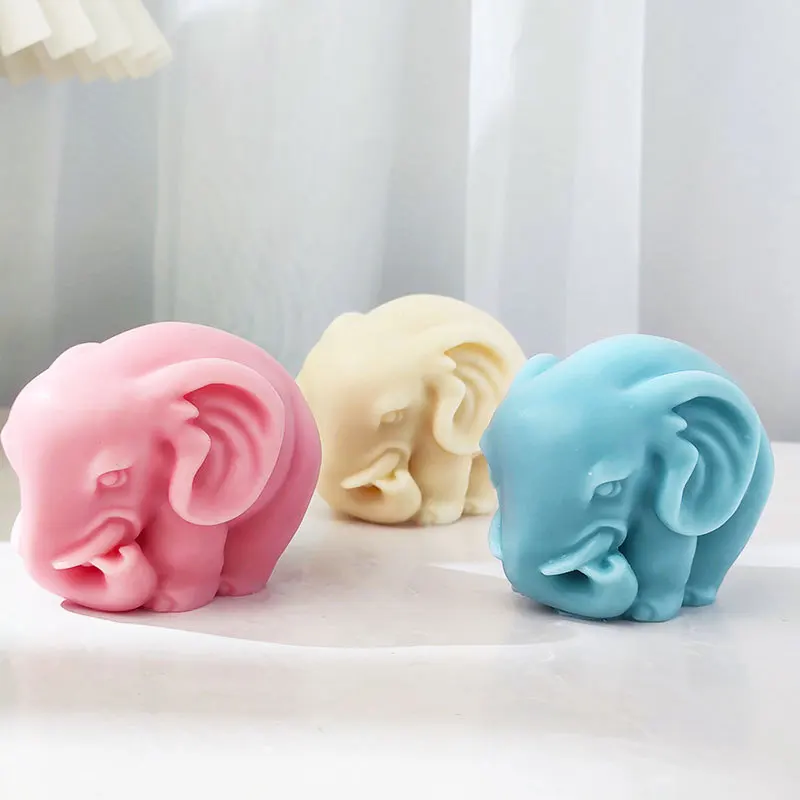 Stampo per candele in Silicone elefante in piedi 3D sapone animale aromaterapia gesso epossidica torta al cioccolato stampo da forno fatto di