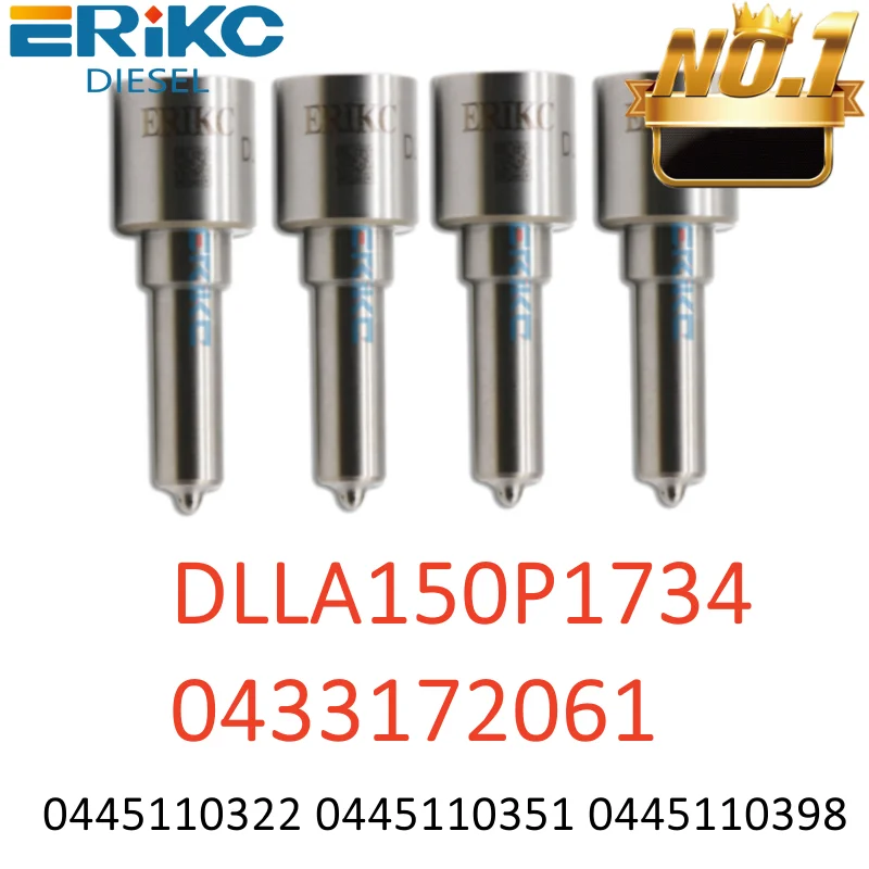 

0445110351 4PCS DLLA150P1734 Diesel Auto Repair Kits 0433172061 DLLA 150P 1734 Common Rail Injector Nozzle Tip DLLA 150 P 1734