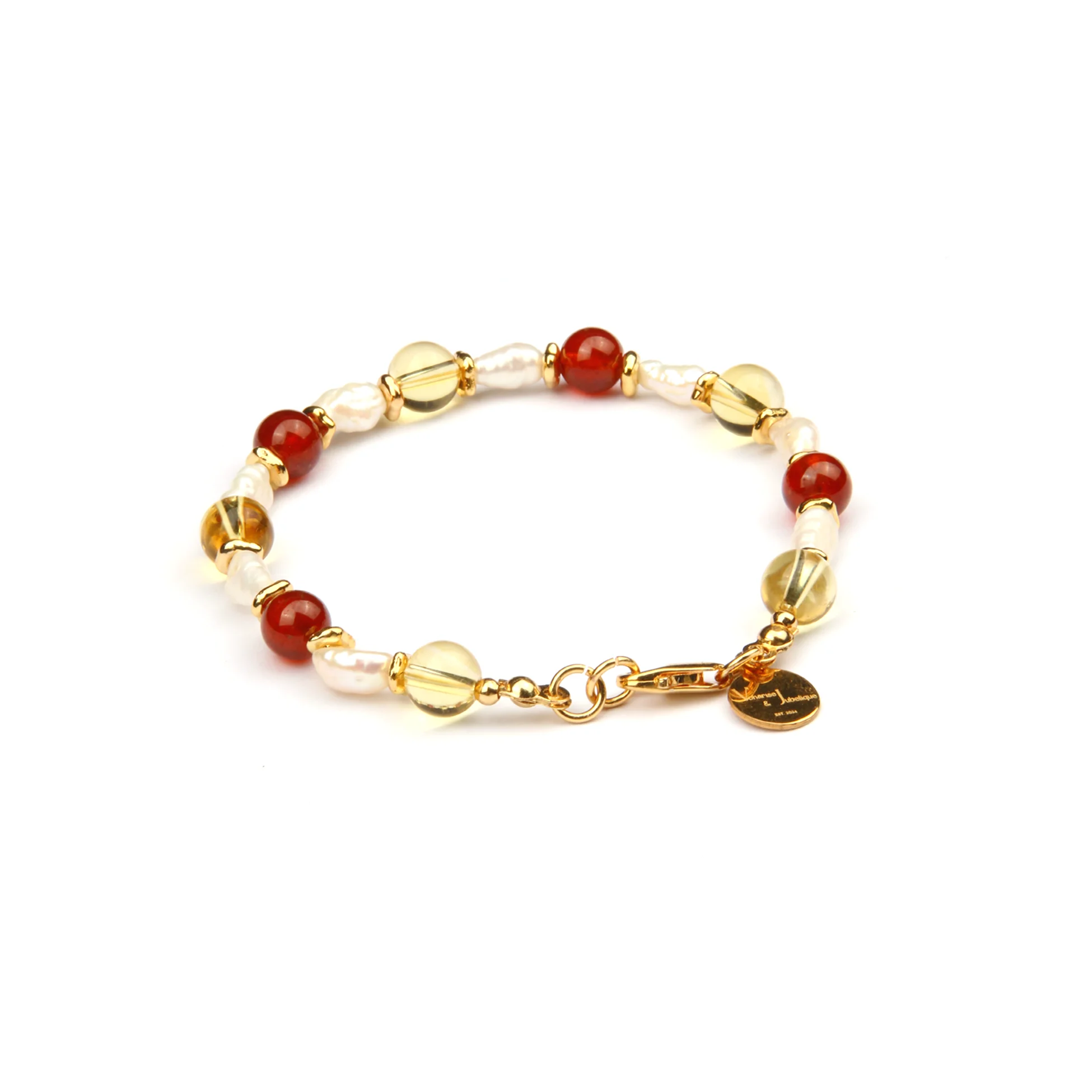 

Garnet & Citrine Pearl Golden Ember 18k Gold Bracelet