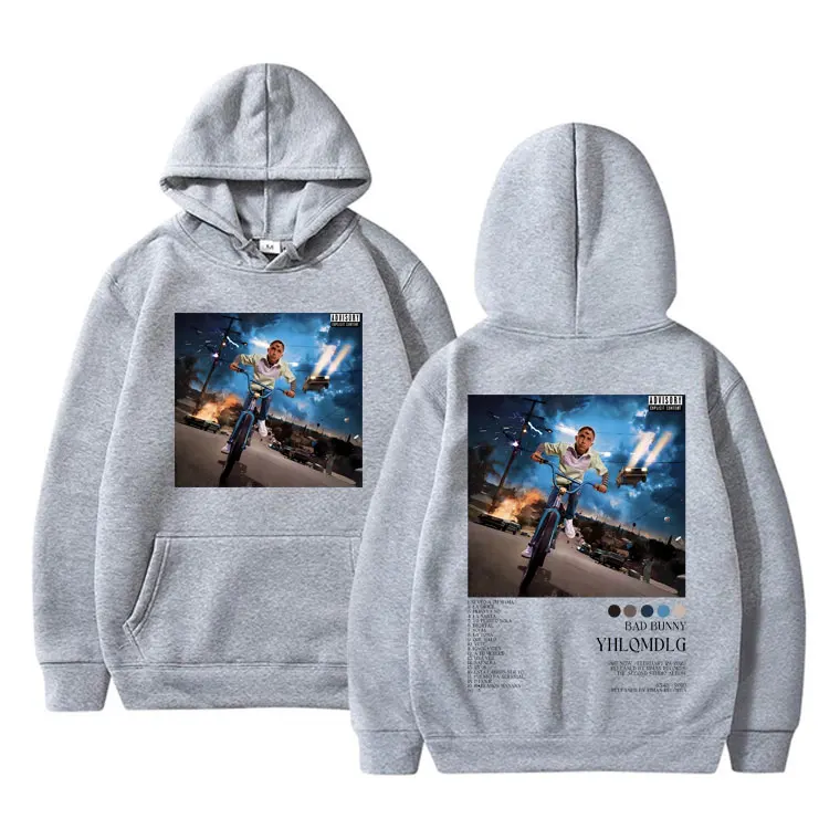 Rapper Bad Bunny Yhlqmdlg Muziekalbum Grafische Print Heren Vrouw Hiphop Harajuku Oversized Hoodies Sweatshirt Streetwear