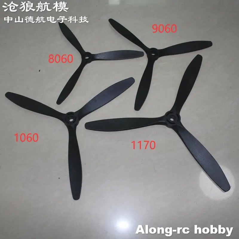 4 Pcs 3 Blades Propeller 8*6 8060 or 9*6 9060 or 10*6 1060 or 11*7  1170 for RC Plane Airplane Aircraft DIY Models Spare Part
