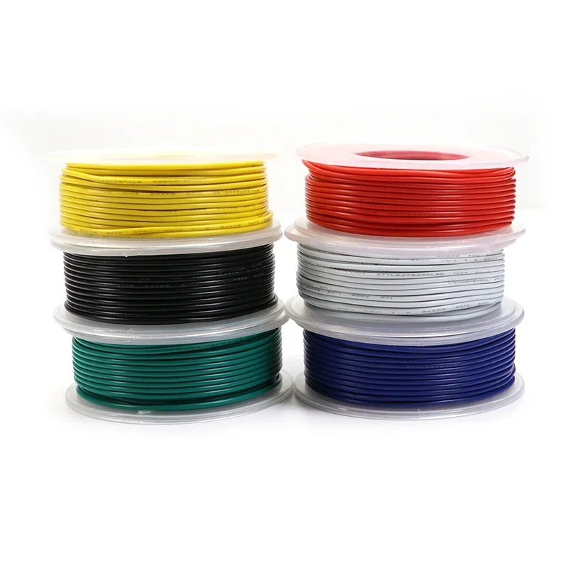 UL1007 Electric Wire In Roll 30/28/26/24/22/20/18/16AWG PVC Insulated Tinned Copper Cable Lighting 300V DIY LED Lamp Line Kit