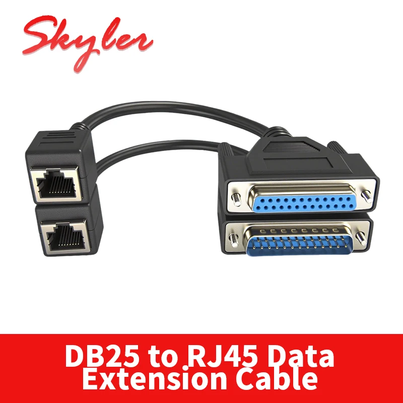 DB25 Male/Female to RJ45 Data Extension Cable Shielded Line to 25pin Network Switch ControlWire Printer Dedicated Cord Connector