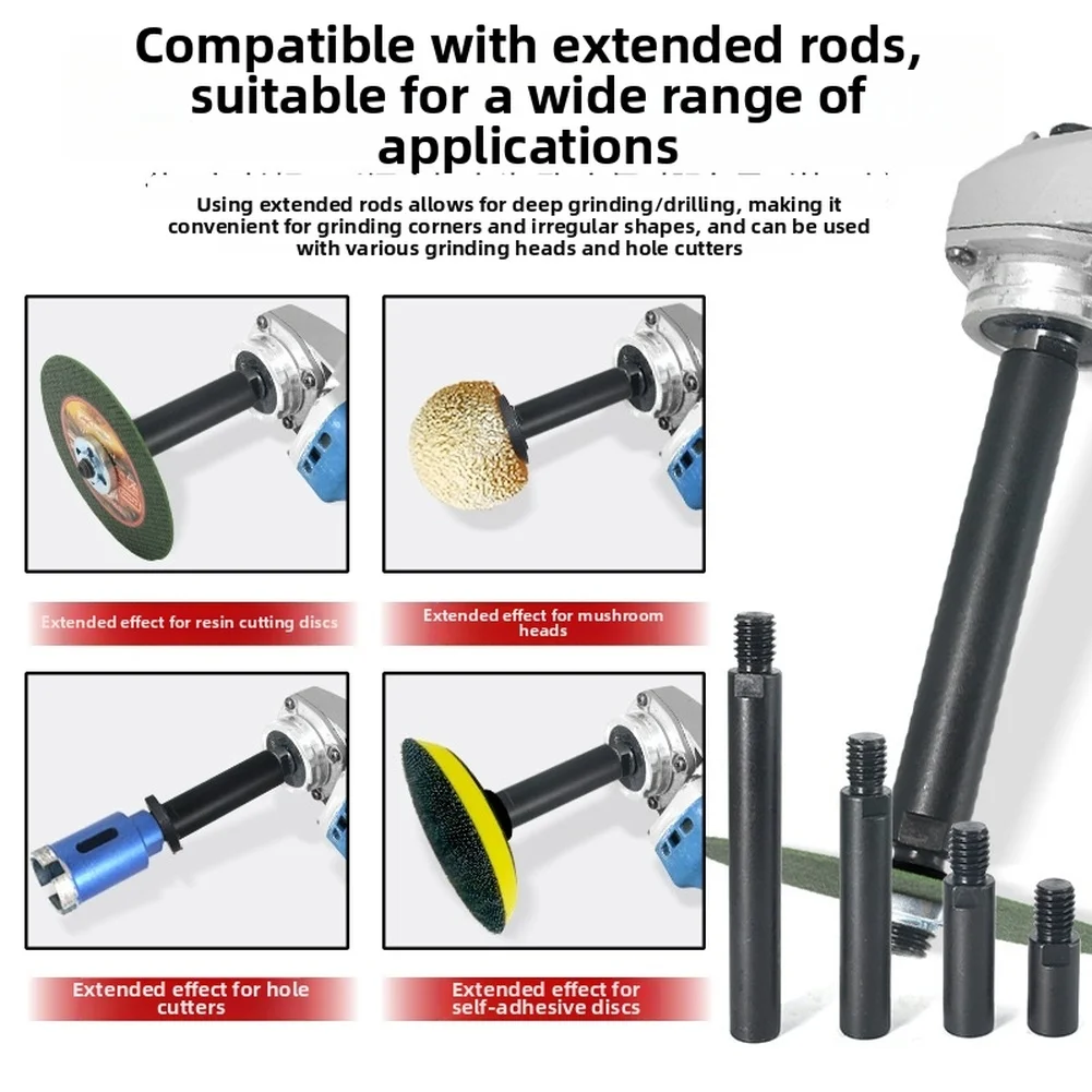 4PCS 5/8-11 Angle Grinder Extension Rod Set 65Mn Steel Adapter Shaft For Polishing Pad Grinding Connection Adapter Power Tool