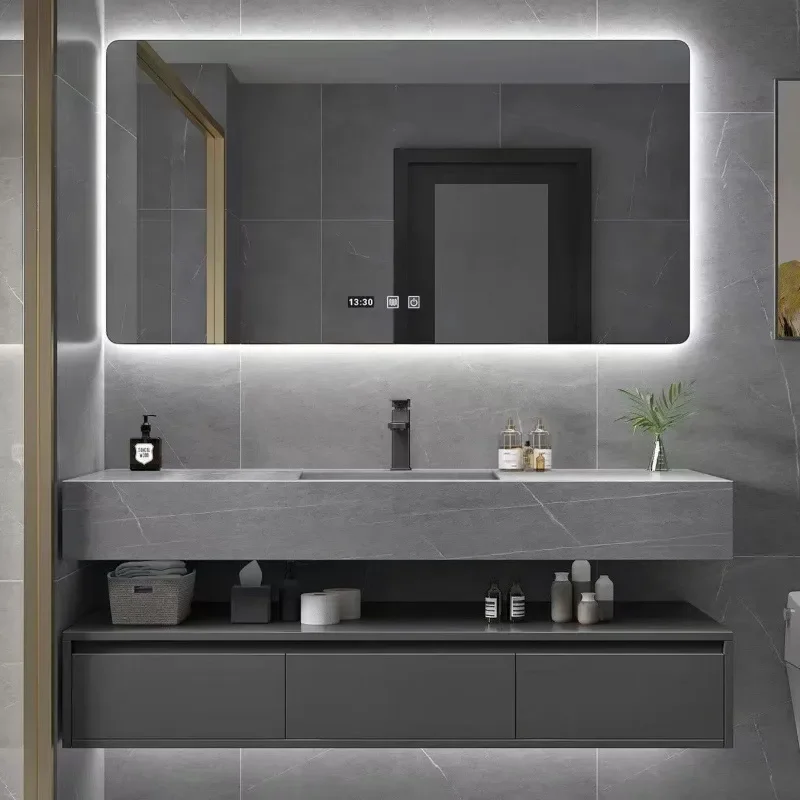 for Double Layer Slate Drawer Bathroom Cabinet Hand Washbasin Storage Cabinet Simple Practical Factory Direct Sales