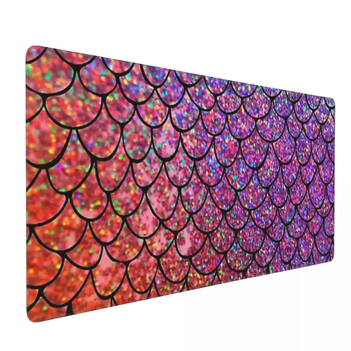 Colorful Glitter Mermaid Scales Large Mouse Pad Computer Keyboard Mouse Mat Gaming PC Laptop Desk Mat Office Table Mats