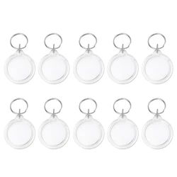 10PCS Circle Photo Insert Keychain Clear Acrylic Picture Keychains Picture Frame Key Chain for DIY Projects