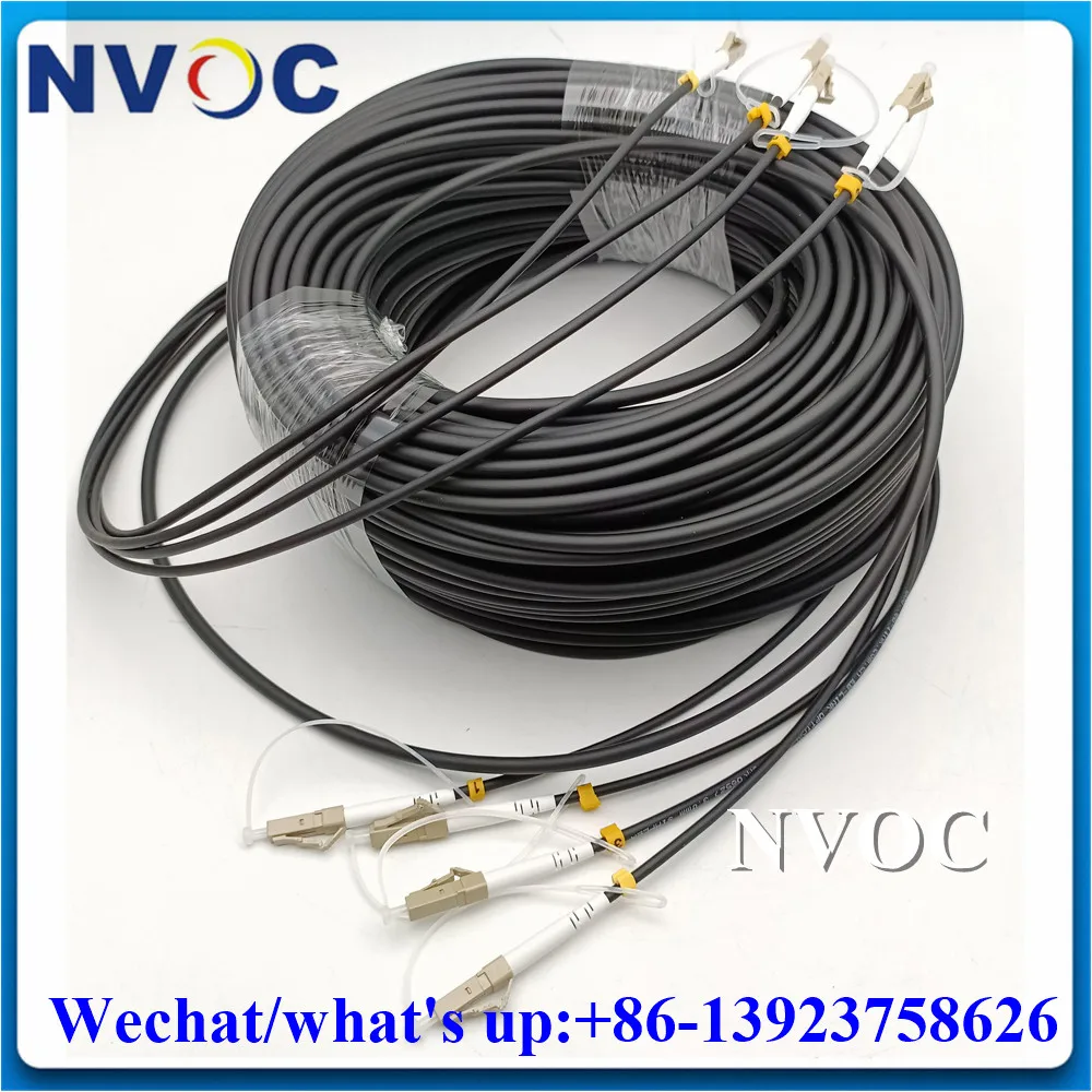 4C OM3-150 LC-LC Patch Cord,4Fibers Multimode MM LSZH/TPU 10/20/30M Outdoor LC/ST/FC/SC Armored Fiber Optic Cable