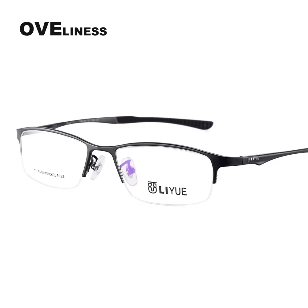 

pure titanium glasses frame for men half eyeglasses frames male full spectacles eyewear