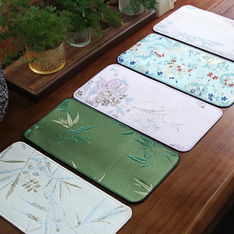 Picture 7: Brocade Chinese Style Soft Arm Rest Pad Anti Ink Stain Comfortable Calligraphy Painting Practice Desk Art Stationery Organizer