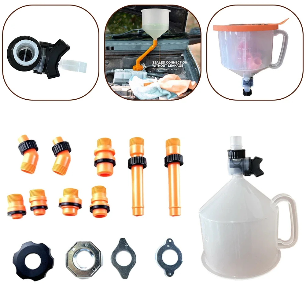 

15Pcs Plastic Filling Funnel Spout Pour Oil Tool Spill Proof Coolant Filling Kit 2024 Hot Sale Brand New And High Quality