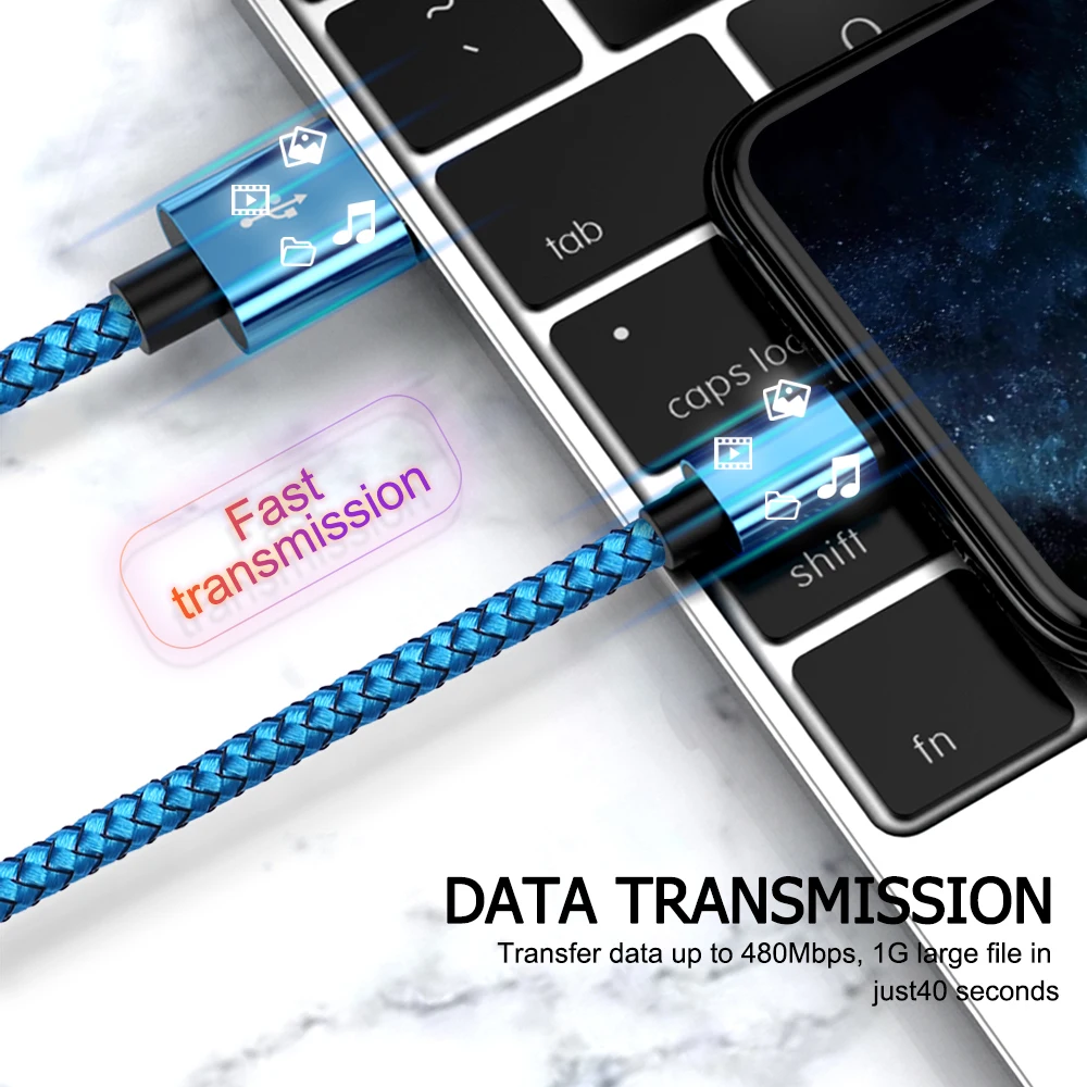 شحن سريع كابل USB آيفون 14 13 12 11 برو ماكس Xs X XR 8 7 6 6s زائد شاحن الهاتف المحمول سلك بيانات سلك طويل 1 متر 2 متر 3 متر #4