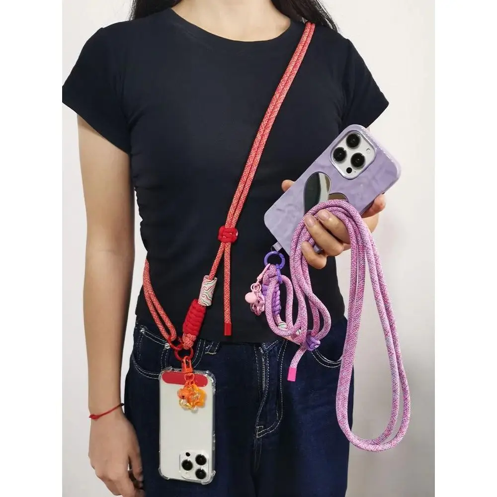 

Прочный ремешок для мобильного телефона, длинный металлический крючок, ремешок через плечо для мобильных телефонов, регулируемая круглая пряжка, тканый ремешок для телефона