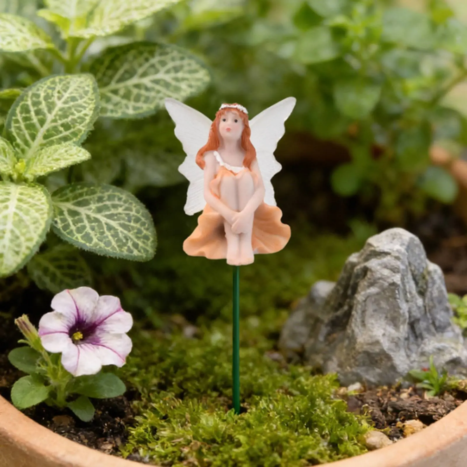 

4 Pieces Fairy Garden Figurines Lichen Scene Garden Fairy Decoration Outdoor Decor Miniature Cute for Courtyard