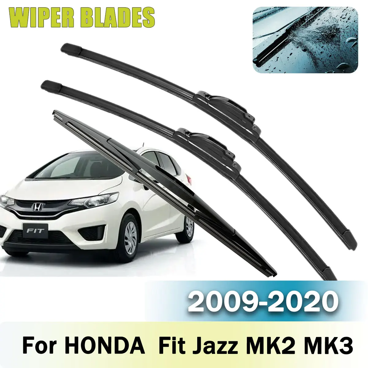 

Car Front Rear Wiper Blades Brushes Set 3PCS For HONDA Fit Jazz MK2 MK3 2009-2020 Accessories Window Windscreen Windshield